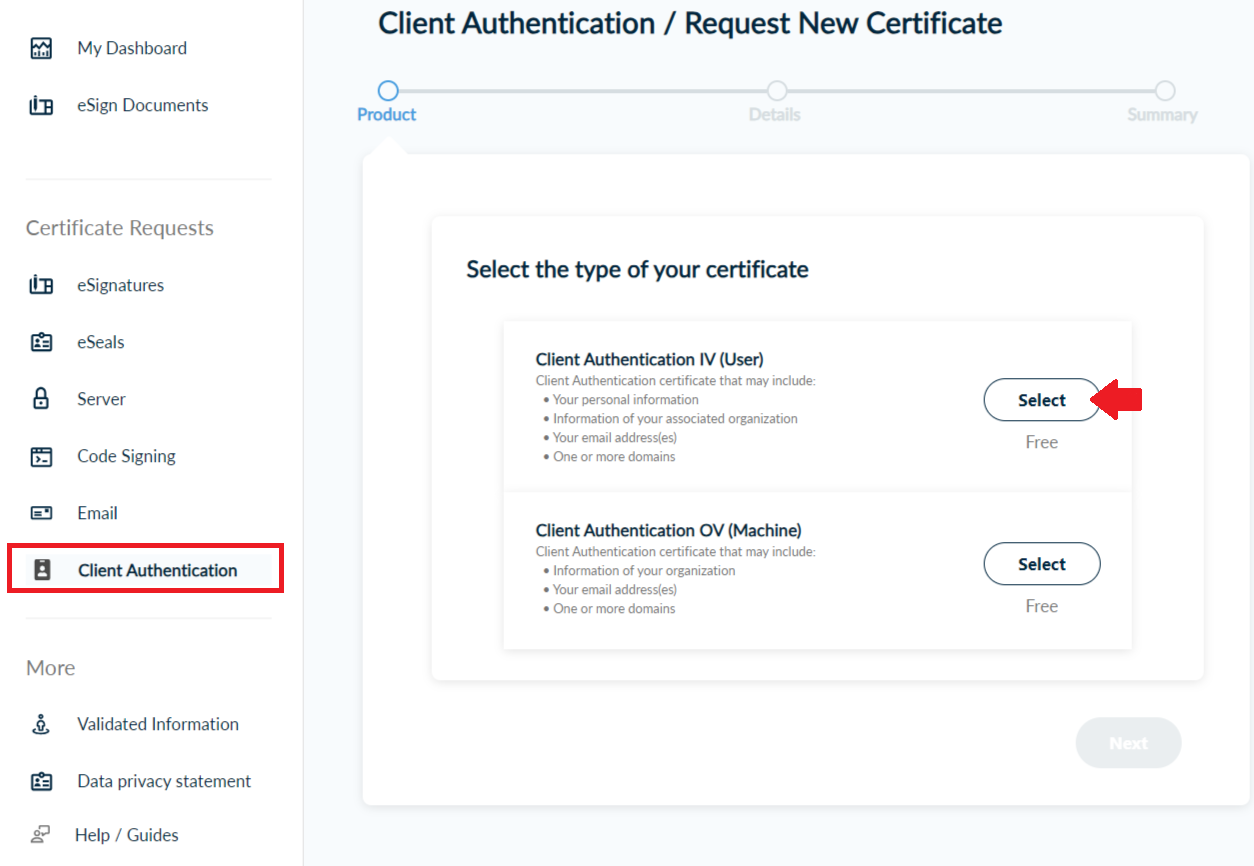 Client Authentication IV (User) | HARICA - Guides